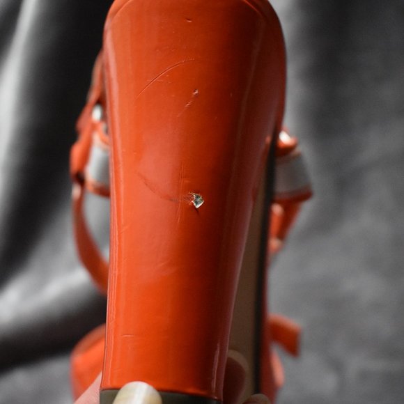 Hot Gossip Platform Sandals Sz 8- Orange/White - Picture 13 of 16